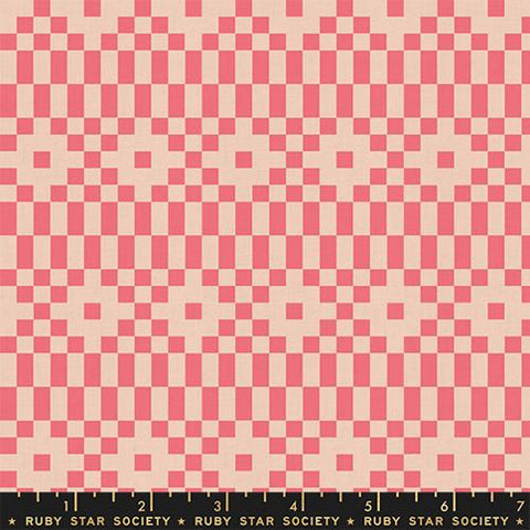 Bitmapped in Neon Coral -- Lofi Linens by Rashida Coleman Hale -- Ruby Star Society -- Moda Fabrics