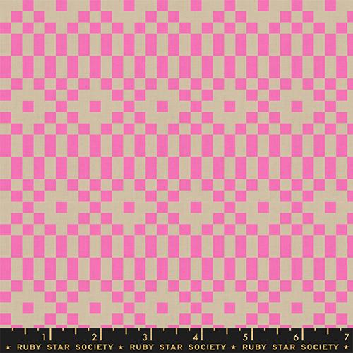 Bitmapped in Neon Pink -- Lofi Linens by Rashida Coleman Hale -- Ruby Star Society -- Moda Fabrics