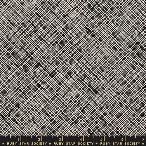 Crosshatch Canvas in Black - Momento by Carolyn Friedlander -- Ruby Star Society -- Moda Fabrics