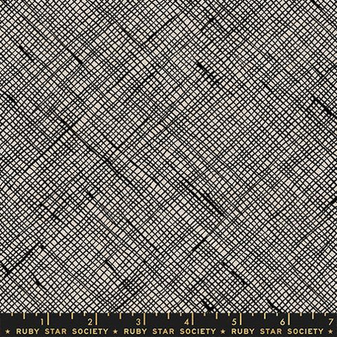 Crosshatch Canvas in Black - Momento by Carolyn Friedlander -- Ruby Star Society -- Moda Fabrics