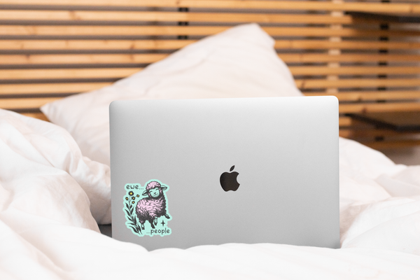 Ewe...People Sticker - sheep, lamb, introvert, mental health