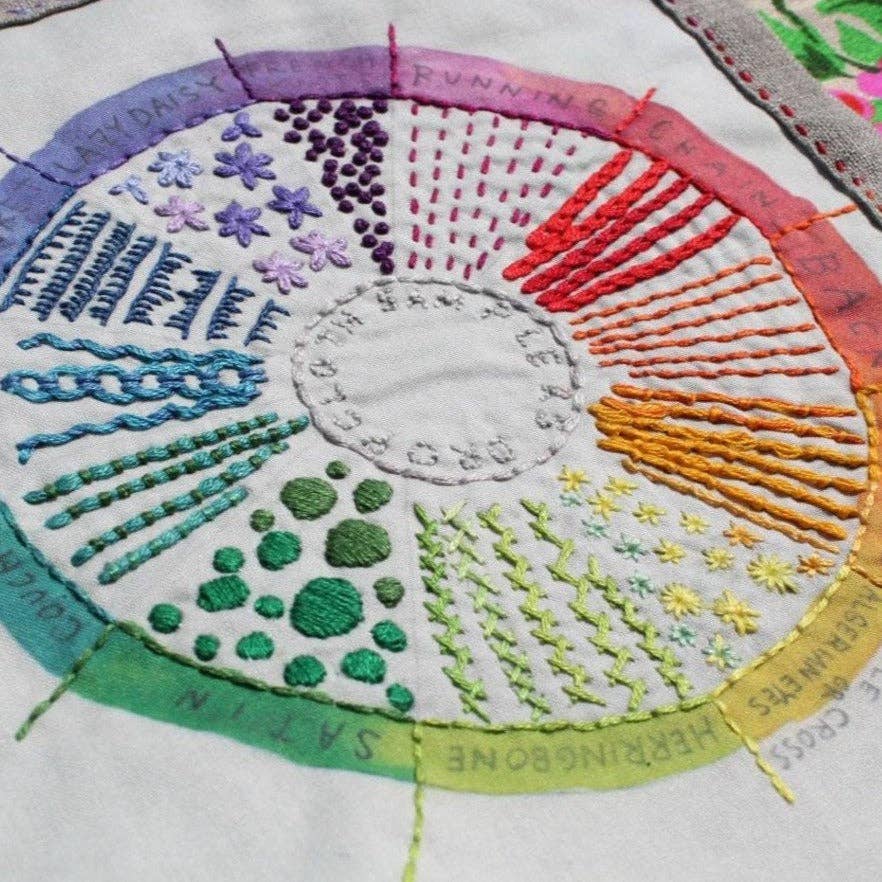 Color Design Embroidery Color Wheel Embroidery Sampler – Three Little Birds Sewing Co.