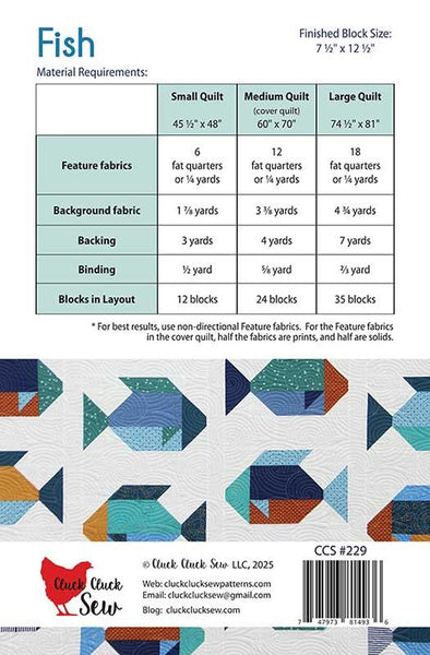 Fish Quilt Pattern by Cluck Cluck Sew