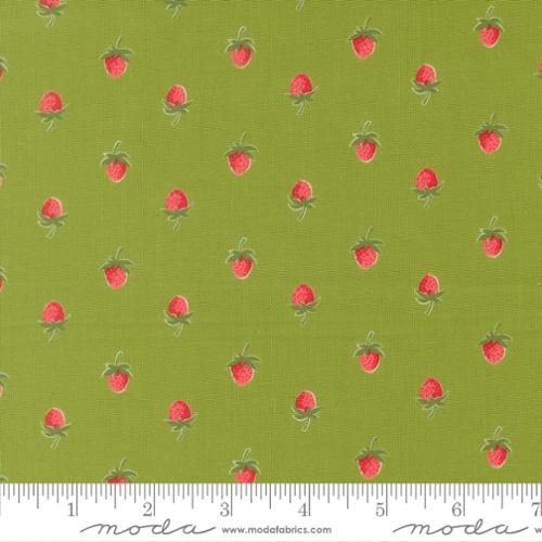 Berries Novelty Strawberries in Leaf -- Bloomsberry by Camille Roskelley -- Moda Fabrics