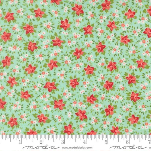 Marylebone Small Floral in Aqua -- Bloomsberry by Camille Roskelley -- Moda Fabrics