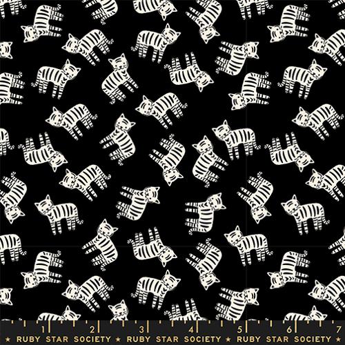 Meow Novelty Cats in Black -- 1 800 Calico by Alexia Abegg -- Ruby Star Society -- Moda Fabric