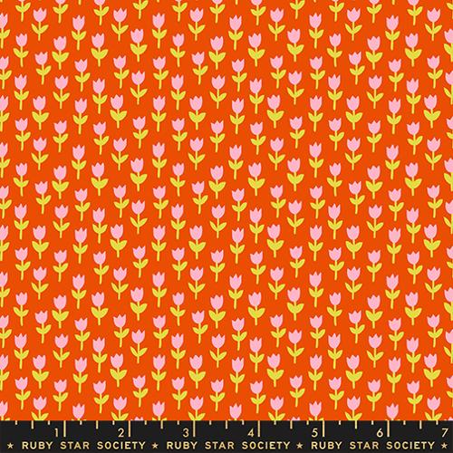 Tulips 30's and Retro Floral Blender in Warm Red -- 1 800 Calico by Alexia Abegg -- Ruby Star Society -- Moda Fabric