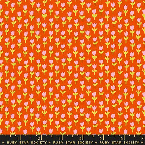 Tulips 30's and Retro Floral Blender in Warm Red -- 1 800 Calico by Alexia Abegg -- Ruby Star Society -- Moda Fabric