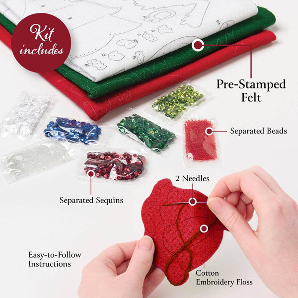 Bucilla Gingerbread Santa Felt Ornaments Set of 12