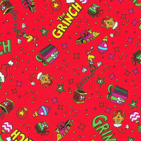 ADED-23100-3 RED by Dr. Seuss Enterprises from How the Grinch Stole Christmas --- Robert Kaufman Fabrics