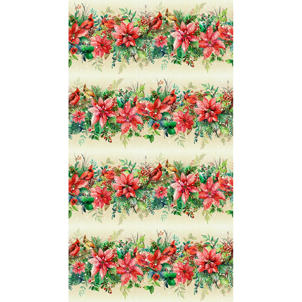 NATURAL Holly Stripe by Lauren Wan from Festive Delight -- Robert Kaufman