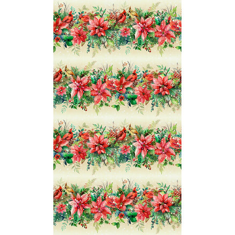 NATURAL Holly Stripe by Lauren Wan from Festive Delight -- Robert Kaufman