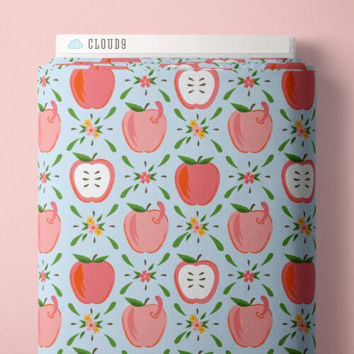 Apples & Wiggles | Blue ---  Bookworm by Jayme Marie Designs -- Cloud 9