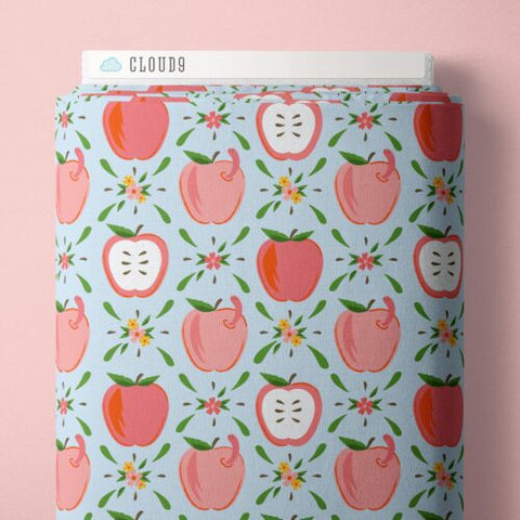 Apples & Wiggles | Blue ---  Bookworm by Jayme Marie Designs -- Cloud 9