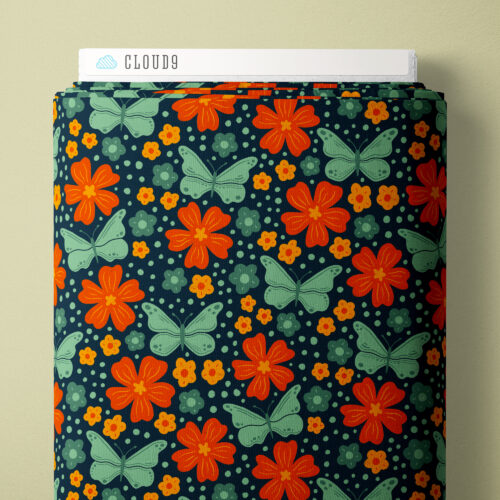 Butterfly Border | Blue -- Bountiful Acres by Jasmine Hnatkova --- Cloud 9