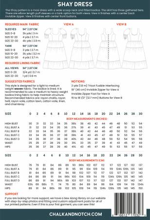 Shay Dress Pattern -- Chalk & Notch