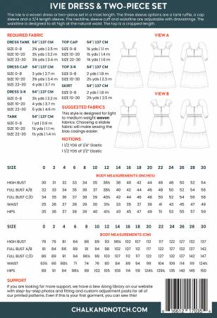 Ivie Dress Printed Pattern -- Chalk & Notch