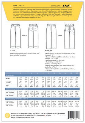 RIKA Pants Pattern -- Close Core Patterns