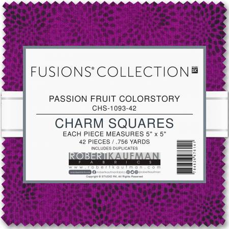 5in Squares Passionfruit Colorstory Fusions Collection, 42pcs/bundle -- Robert Kaufman Fabrics