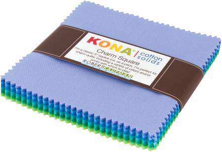 5in Squares Kona Cotton Mermaid Shores Palette, 42pcs -- Robert Kaufman Fabrics