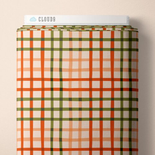 Wavy Fun Checks | Blush -- Crimson & Evergreen By Kay's Illustrations-- Cloud 9