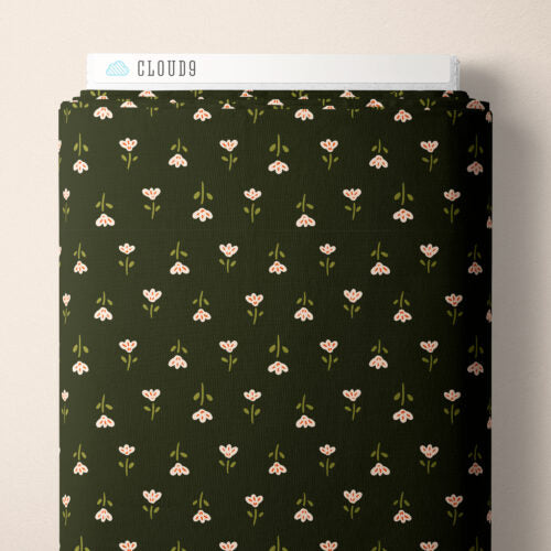 Blooming Little Flowerets | Dark Forest -- Crimson & Evergreen By Kay's Illustrations-- Cloud 9