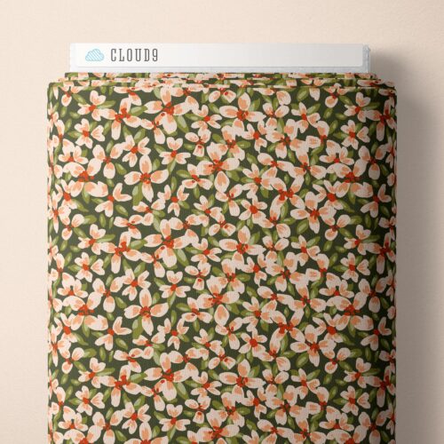 Ditsy Flowerbed | Day -- Crimson & Evergreen By Kay's Illustrations-- Cloud 9