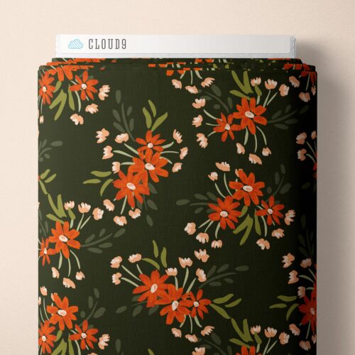 Warm Sprouts | Dark Forest -- Crimson & Evergreen By Kay's Illustrations-- Cloud 9