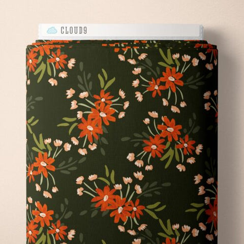 Warm Sprouts | Dark Forest -- Crimson & Evergreen By Kay's Illustrations-- Cloud 9