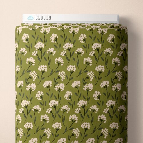 Painted Flower Bunch | Green -- Crimson & Evergreen By Kay's Illustrations-- Cloud 9