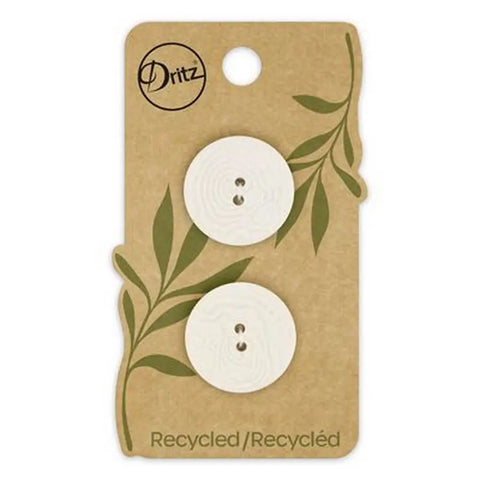 Recycled Corozo Round 2hole Grey 23mm 2ct    -- Dritz Buttons