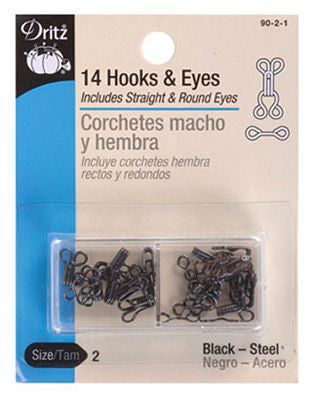 Hooks & Eyes 14ct. size 2 -- Dritz