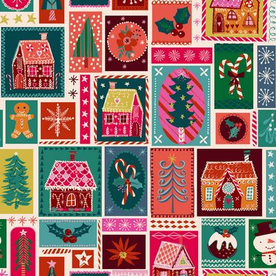 Candy Cane- Patchwork Candy Houses -- Candy Cane Christmas by Helen Black for Dashwood Studio