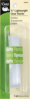 3/8in Lightweight Clear Elastic 5yd -- Dritz