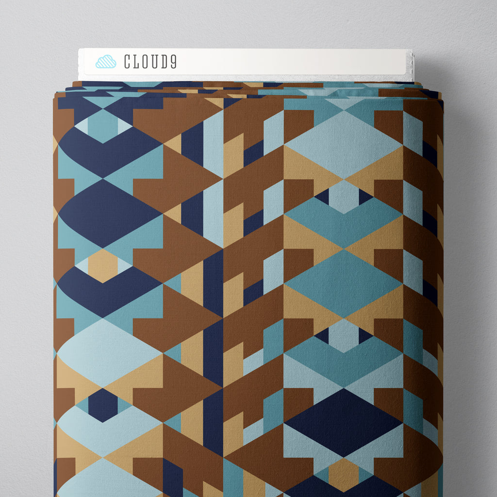 Hollyhock | Blue/Brown -- Frank Lloyd Wright Rayons --- Cloud 9