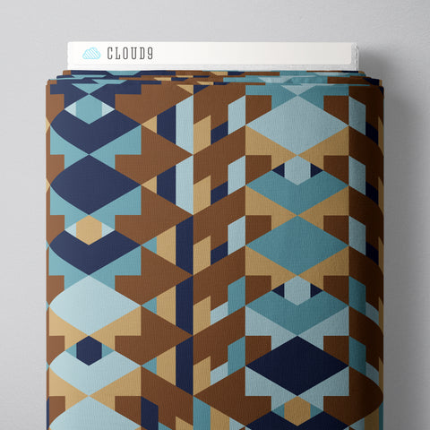 Hollyhock | Blue/Brown -- Frank Lloyd Wright Rayons --- Cloud 9