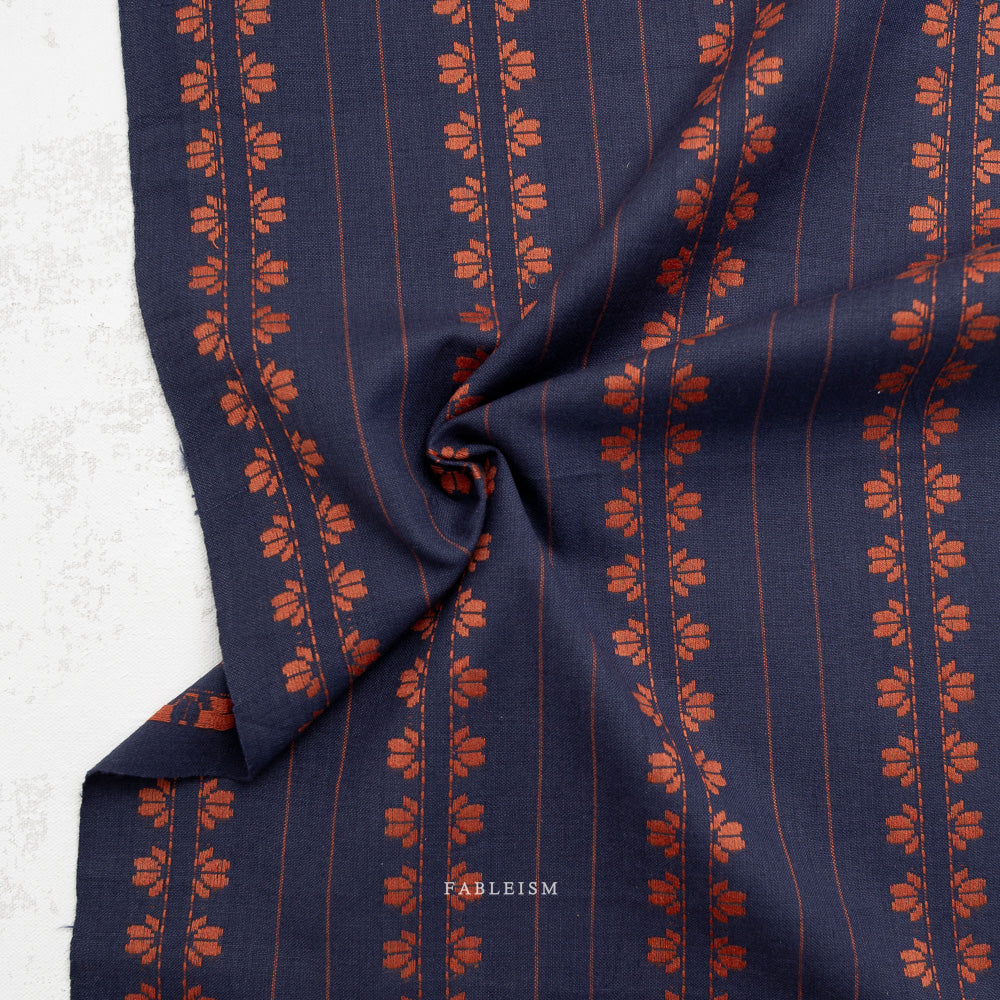 Deco Stripe in Navy/Spice -- Fableism