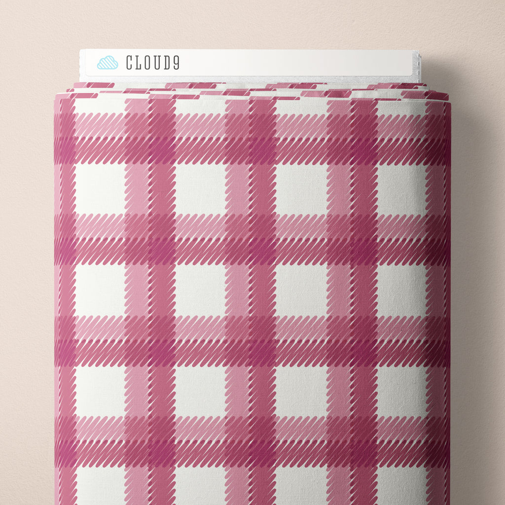 Scribbly Plaid | Pink ---  Fall & Flutter Flannel By Teri the Butter -- Cloud 9