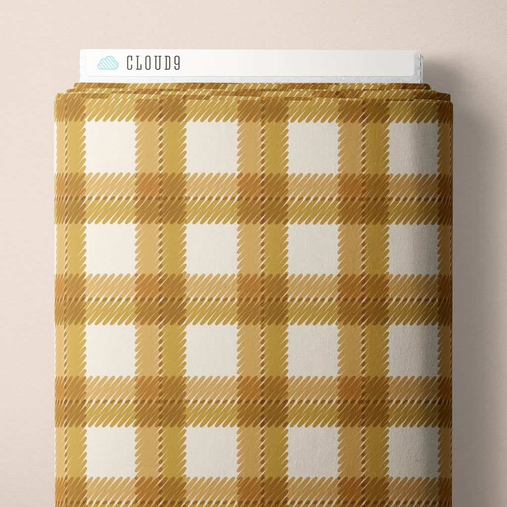 Scribbly Plaid | Gold ---  Fall & Flutter Flannel By Teri the Butter -- Cloud 9