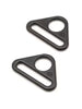Triangle Ring Flat 1in Black Metal Set of Two -- By Annie