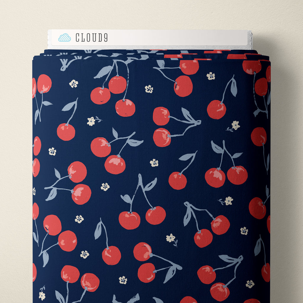 Cherries | Navy ---  Jubilant By Alison Janssen -- Cloud 9