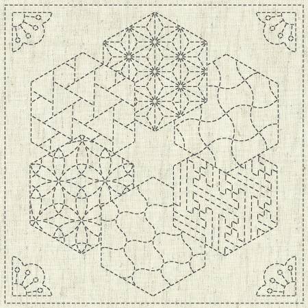 Sashiko Cloth - Kaza-Guruma 2 -- QH Textiles Pty Ltd.