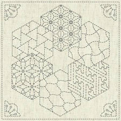 Sashiko Cloth - Kaza-Guruma 2 -- QH Textiles Pty Ltd.