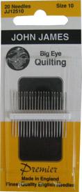John James Quilting Needle w/ Embroidery Eye Sz10 (Big Eye Quilting)
