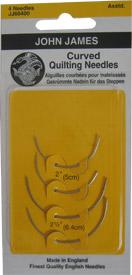 4 Curved Quilting Needles John James