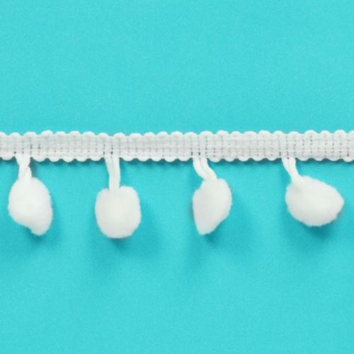 Pom Fringe Trim White