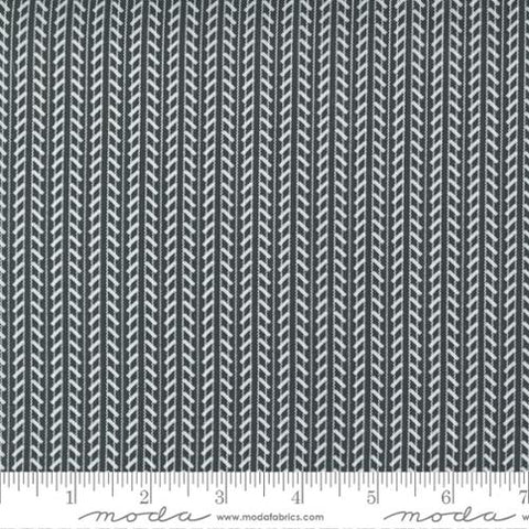 Santas Tracks Blender Herringbone Stripe in Black-- Redbarn Christmas by Sweetwear for Moda Fabrics