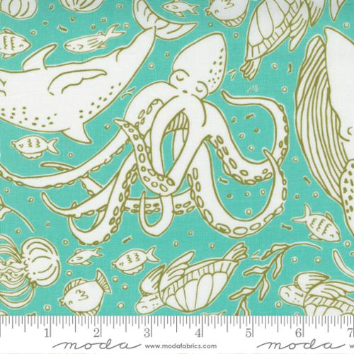Ocean Friends Jellyfish & Octopus -- The Sea and Me -- Gingiber for Moda Fabrics