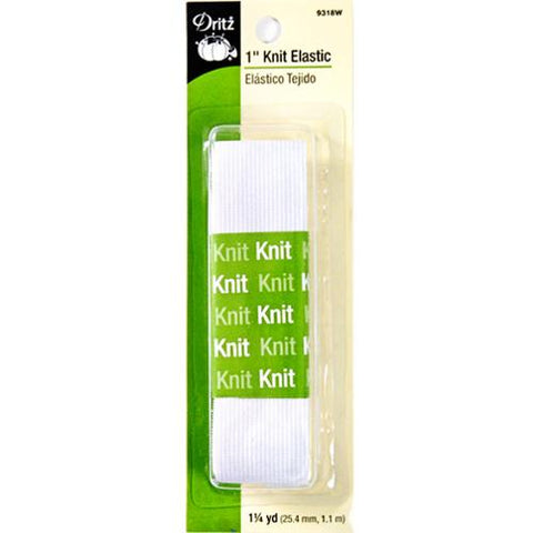 Knit Elastic 1"x1 1/4yd White -- Dritz