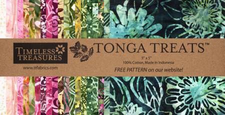 5in Squares Tonga Batik Rose Petal, 42pcs/bundle -- Timeless Treasures